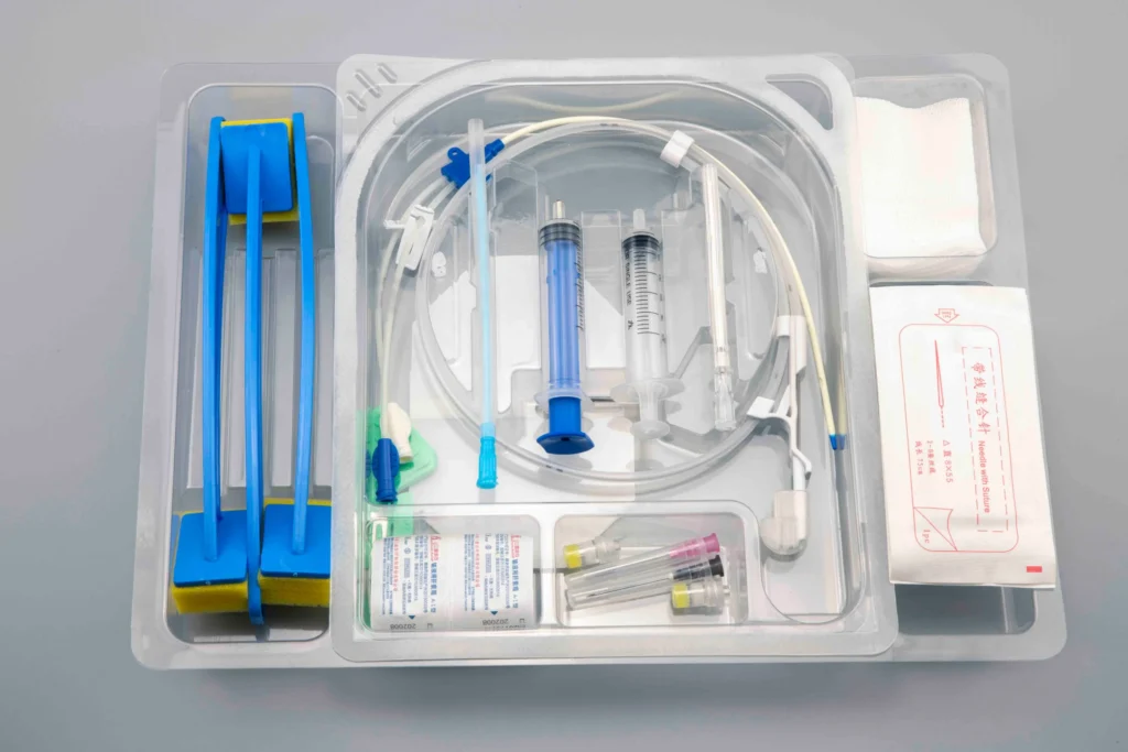 medical hemodialysis central venous catheter kit for single use