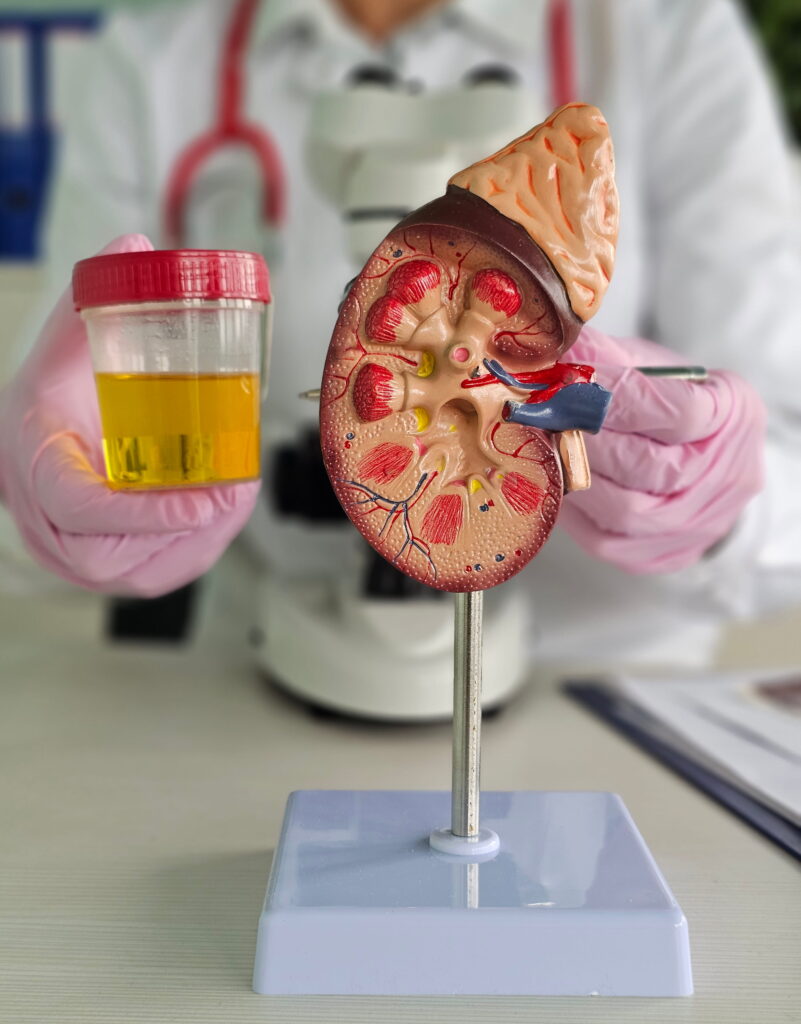 detailed study kidney anatomy with urine sample microscope laboratory (1)